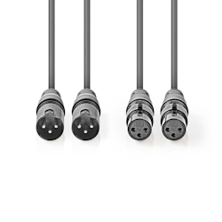 Nedis Balanced Audio-Kabel - 2x XLR 3-Pin Stecker - 2x XLR 3-Pin Buchse - Vernickelt - 5.00 m - Rund - PVC - Dunkelgrau - Kartonhülle Image