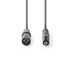 Nedis Balanced Audio-Kabel - XLR 3-Pin Stecker - 3.5 mm Stecker - Vernickelt - 1.50 m - Rund - PVC - Dunkelgrau - Kartonhülle Image