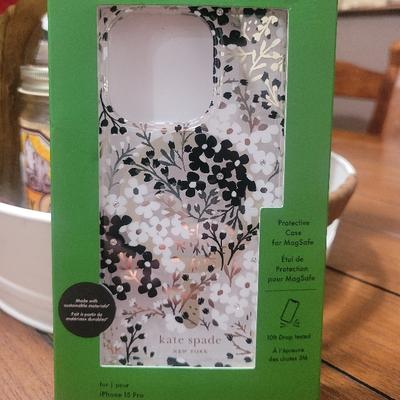 Kate Spade Cell Phones & Accessories | Kate Spade Protective Case For Iphone 15 Pro - Floral Design | Color: Black/White | Size: Os