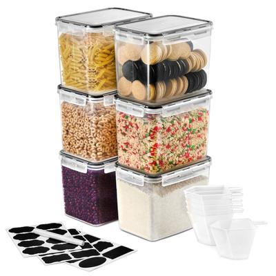 Sorbus Food Storage Containers - Pack of 6 with Air Tight, Four-Way Snap Lids - 8.5 x 6 x 6.5 in