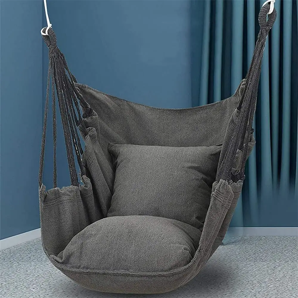 Outdoor Hammock Chair Canvas Swing Seat Garden Patio Balcony Living Room Rocking Chair for Indoor and Outdoor Use