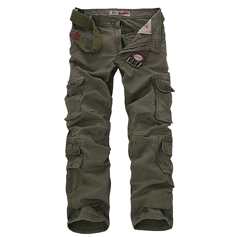 Men's Cargo Pants Hiking Pants Trousers Work Pants Camo Summer Spring Winter Outdoor Ripstop Multi-Pockets Soft Wear Resistance Pants / Trousers Bottoms Black Army Green Cotton Work Hunting Fishing