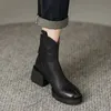 Leder Damen Stiefeletten Neu In Runde Kappe Frühling 2024 Booties Heiße Hohe Qualität Pu Mode Weibliche Kurze Schuhe Verkauf y2k Boot 39
