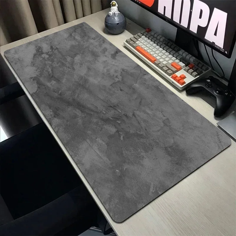 Große Schreibtischunterlage, 900 x 400 mm, Overlock-Mauspad XXL, Schreibtischunterlage für Desktop-Tastatur, graue Gaming-Mauspad, Computerzubehör Image