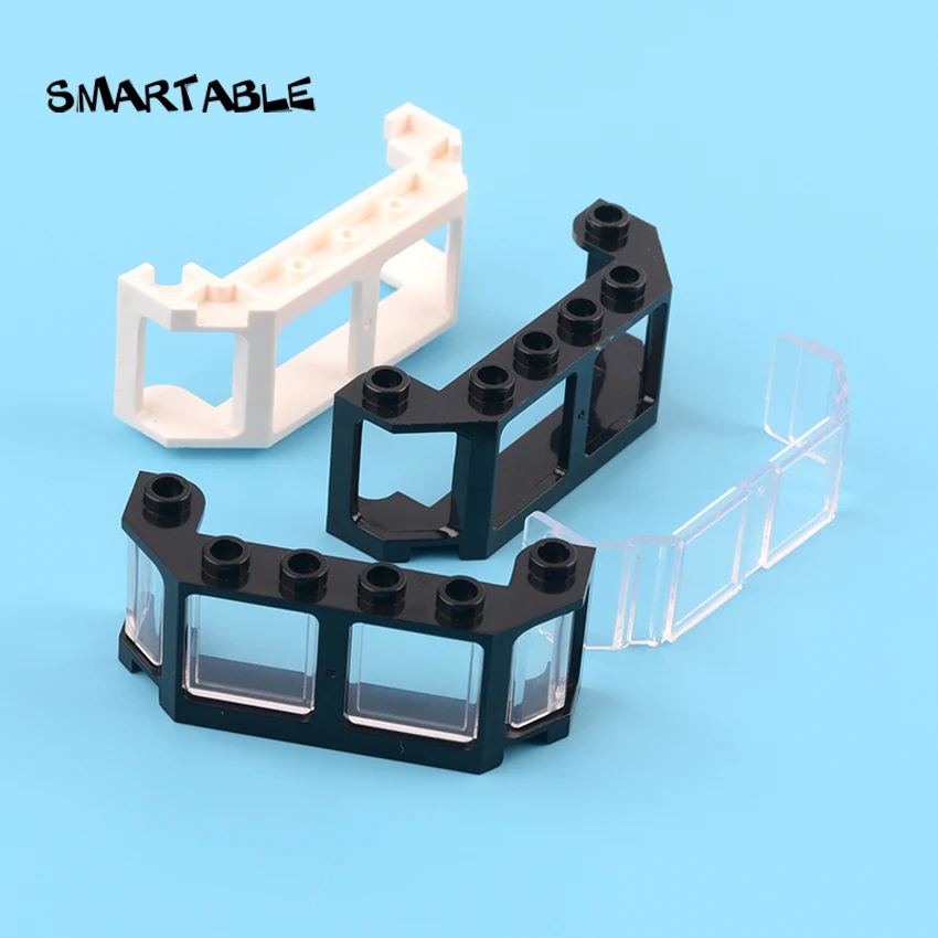 Smartable Zug Cockpit 2x6x2 mit Glas Baustein MOC Zug Teile Spielzeug Für Steuerkabine Kompatibel Stadt 17454 2 teile/los Image