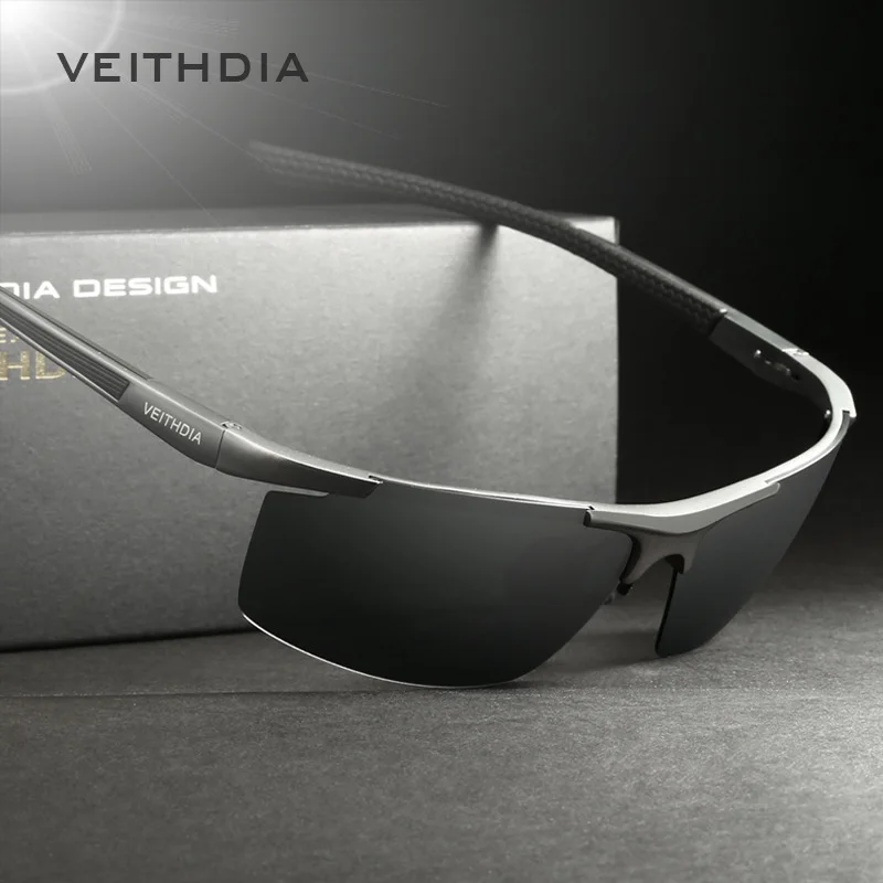 VEITHDIA Sonnenbrille Sport Aluminium Magnesium männer Outdoor Radfahren Polarisierte UV400 Fahren Sonnenbrille Brillen Für Männliche VT06588 Image