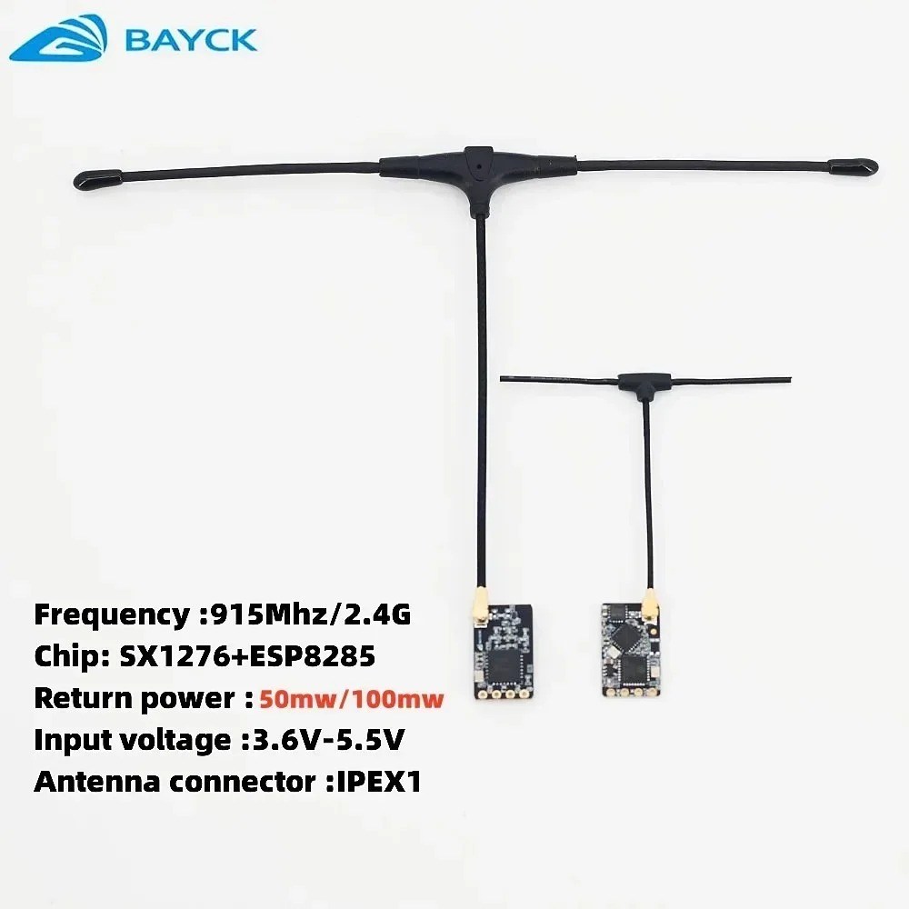 BAYCK ELRS 915 MHz / 2,4 GHz NANO ExpressLRS-Empfänger mit T-Typ-Antenne, unterstützt WLAN-Upgrade für RC FPV Traversing Drones-Teile Image