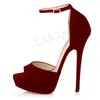 LAIGZEM SEXY Frauen Sandalen Ankle Strap Heels Stiletto Ferse Plattform Party Sommer Sandalia Schuhe Damen Frau Große Größe 34-52