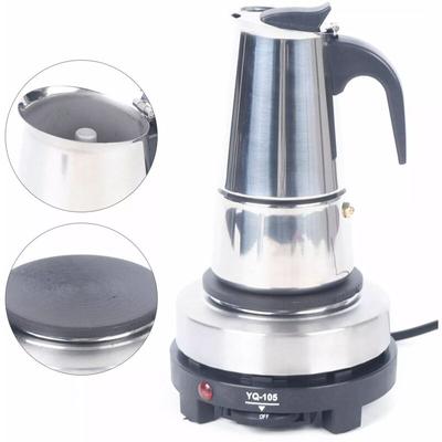 Espressokocher Kaffeebereiter Espressomaschine Edelstahl Elektrisch Kaffeekanne 4 Tassen 200 ml