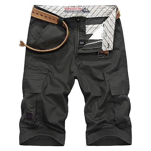 Herren Cargoshorts Arbeitshosen Wandershorts Sommer Frühling Außen Leicht Weich Bequem Atmungsaktiv Unterteile Weinrot Bohnengrün Angeln Klettern Strand 30 31 32 33 34 Image