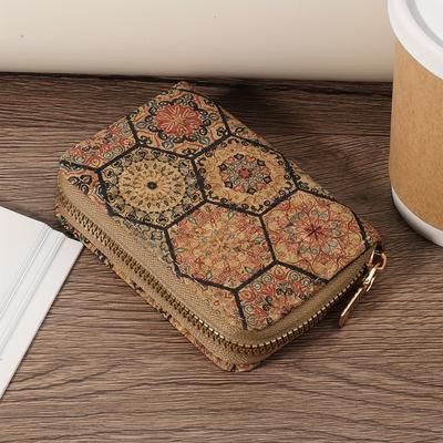TEMU Women's Minimalist Short Wallet With Zipper, Clutch Coin Purse, Fashionable Nylon Lined Zip Closure Wallet Image