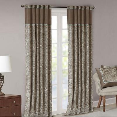Aubrey Wide Tailored Curtain Pair Taupe, 100 x 95, Taupe