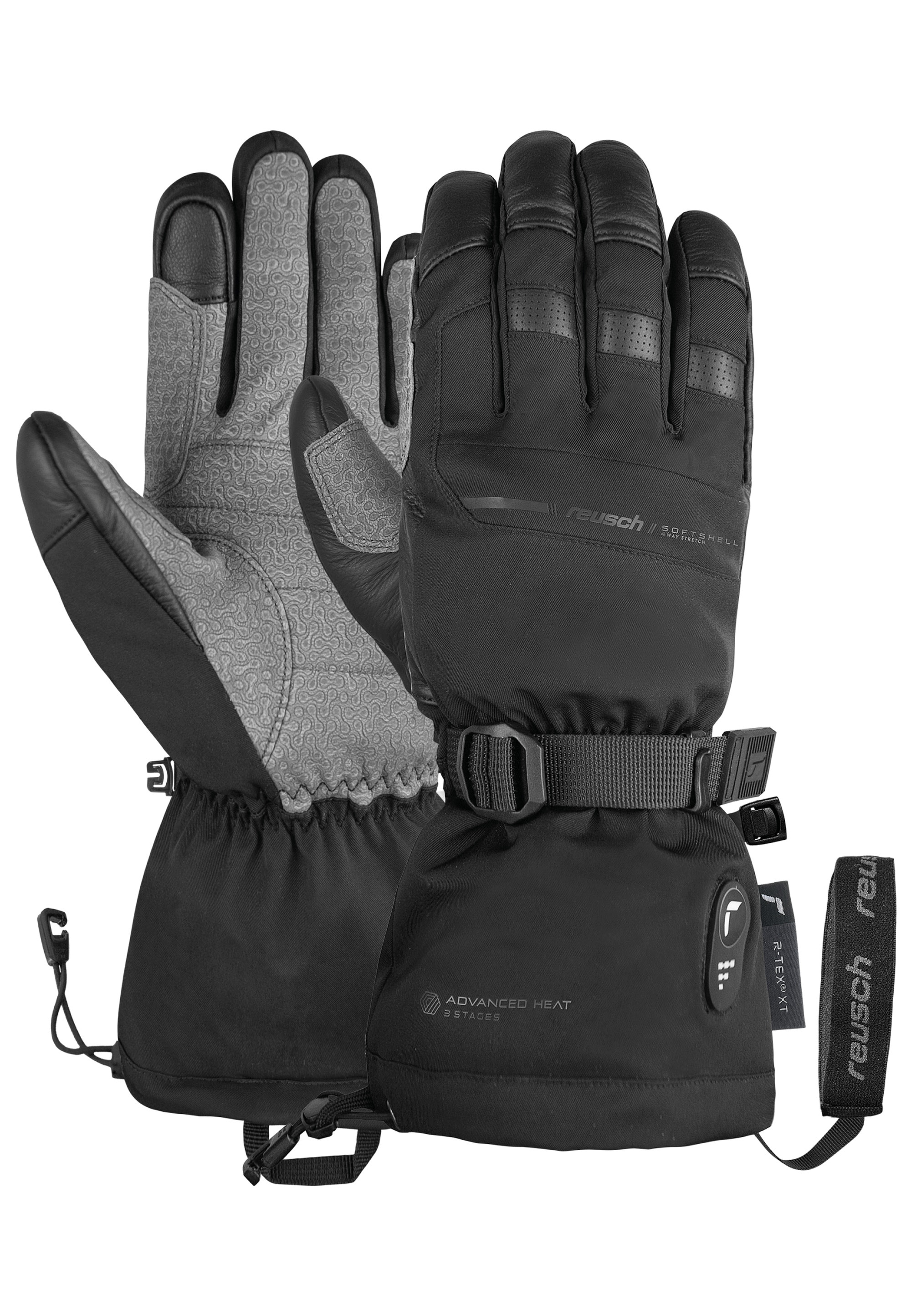 Skihandschuhe REUSCH "Advanced Heat R-TEX XT", Damen, Gr. 7.5, schwarz, 75% Polyester, 15% Ziegenleder, 10% Rindsleder, mehrfarbig, Handschuhe, höchste Wärmestufe, wasserdicht, atmungsaktiv Image