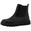 Chelseaboots TOM TAILOR, Damen, Gr. 37, schwarz, Lederimitat, Elastischer Einsatz, unifarben, klassisch, Schuhe, Keilstiefelette, Plateauboots mit Reißverschluss