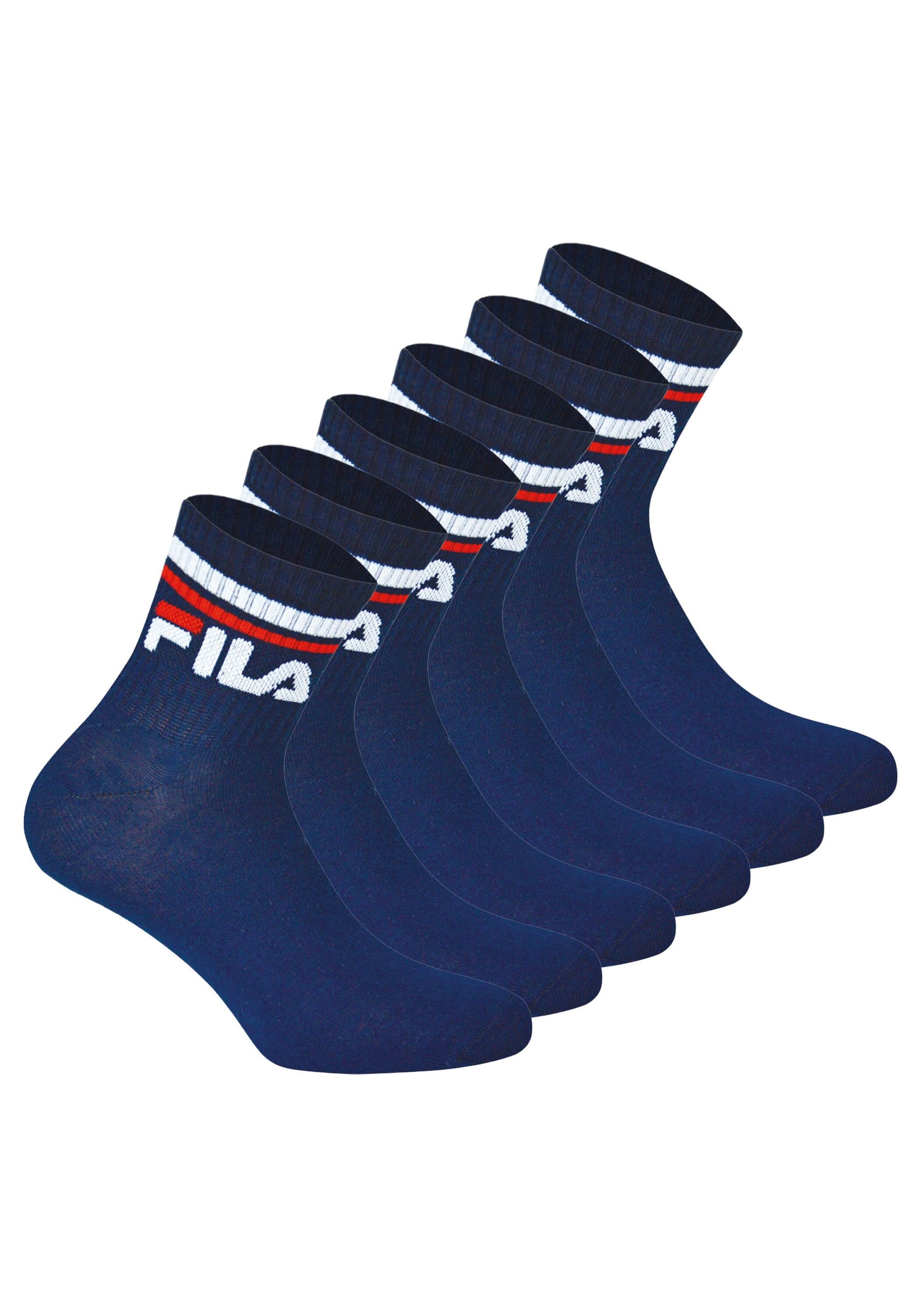 Kurzsocken FILA "Socken 6er Pack", Herren, Gr. 43-46, blau, Obermaterial: 80% Baumwolle CO. 18% Polyester PES. 2% Elasthan EL., Socken