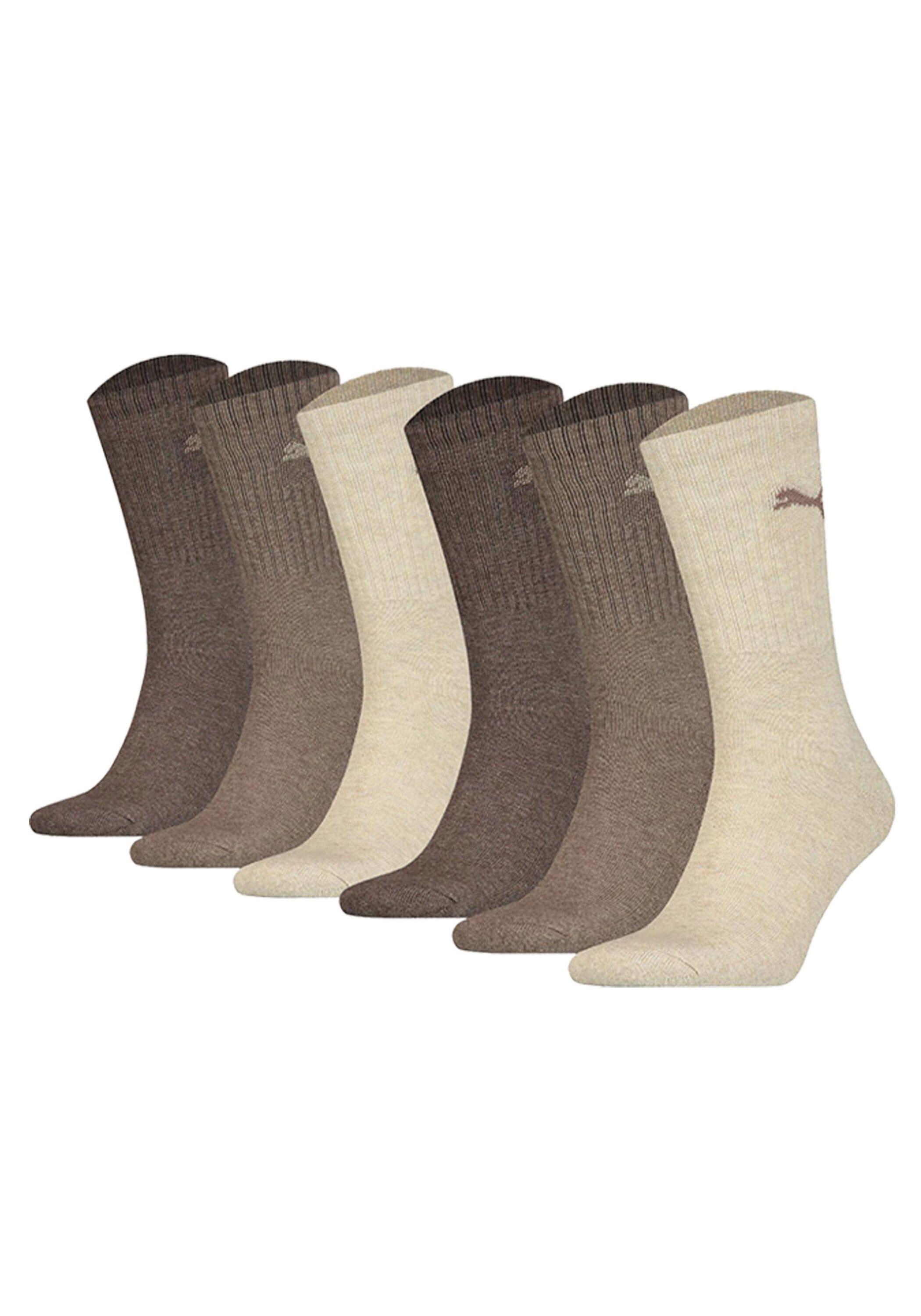 Kurzsocken PUMA "Socken 6er Pack", Herren, Gr. 43-46, braun (braun, mix), Obermaterial: 74% Baumwolle CO. 21% Polyester PES. 3% Polyamid PA. 2% Elasthan EL., Socken
