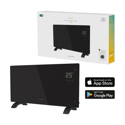 HOMBLI Smart-Home-Zubehör "Glass Convection Heater", schwarz, B:45cm H:13cm T:82cm, Smart-Home-Stationen, 2000 W Image