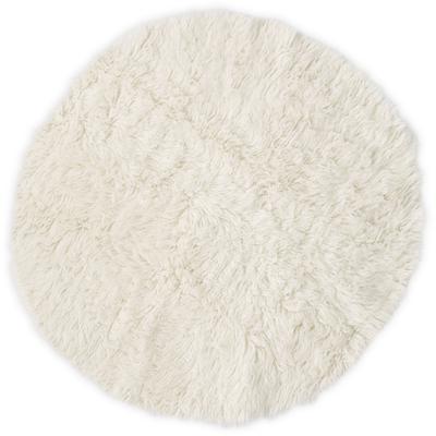 Wollteppich THEKO "FLOKOS 1250", beige (natur), H:40mm Ø:120cm, Wolle, Teppiche, original griechischer Flokati, Hochflor, Uni-Farben, reine Wolle Image