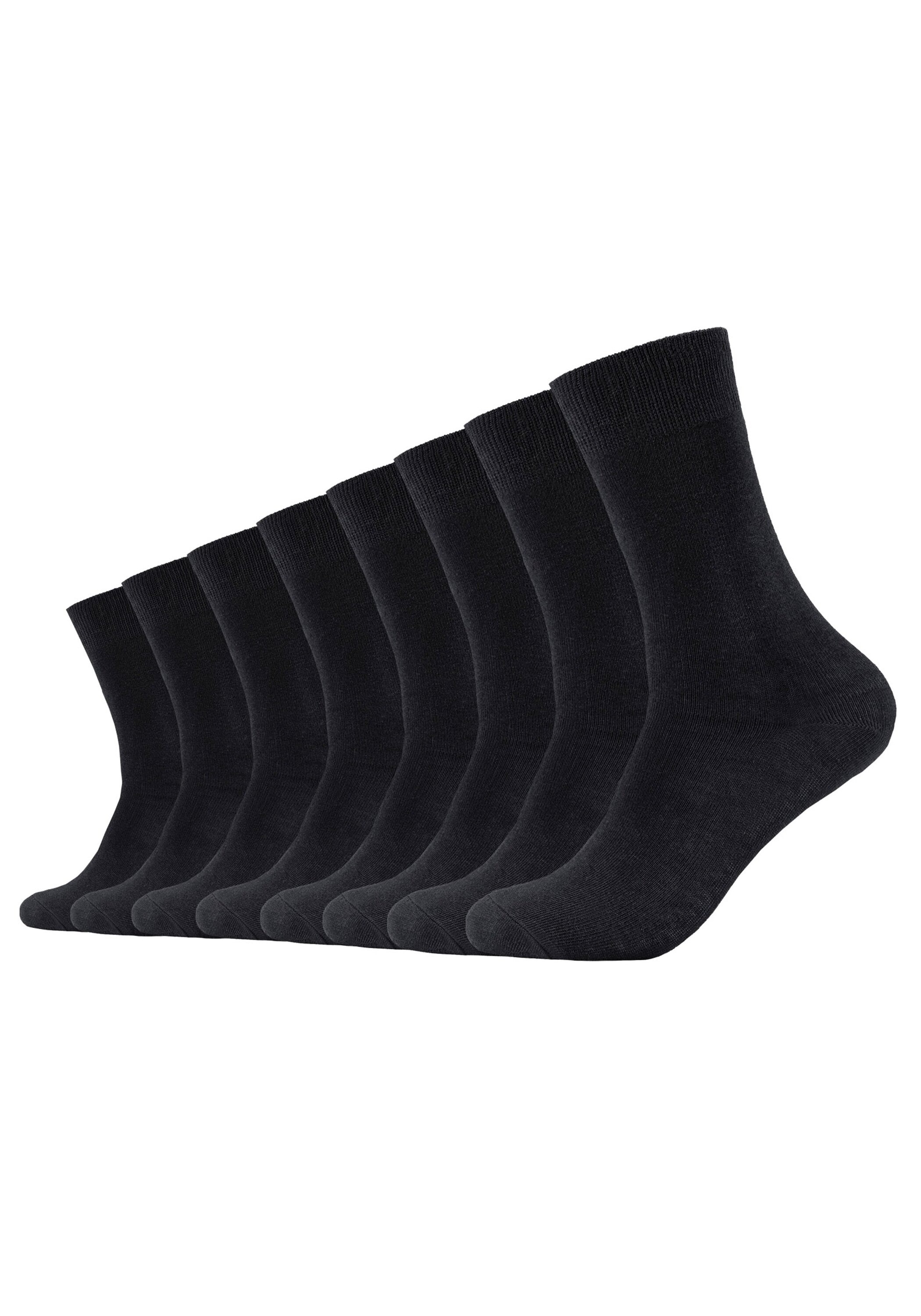 Kurzsocken S.OLIVER "Socken 8er Pack", Herren, Gr. 43-46, schwarz, Obermaterial: 80% Baumwolle CO. 15% Polyamid PA. 5% Elasthan EL., Socken