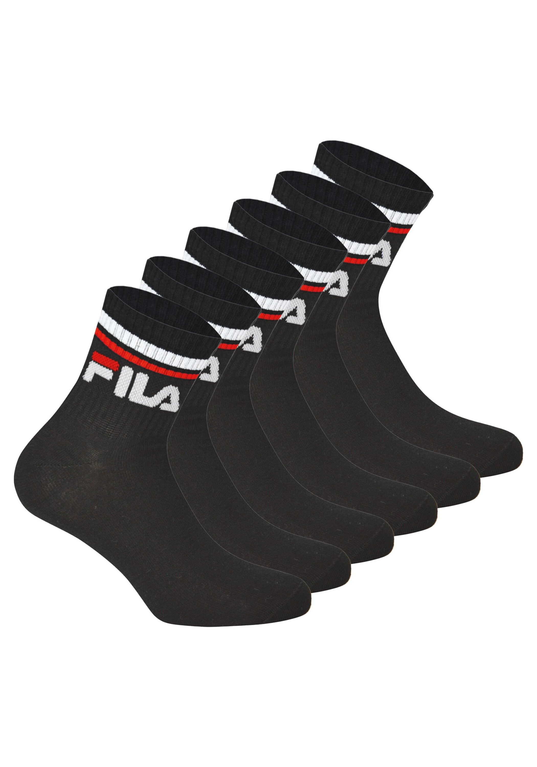 Kurzsocken FILA "Socken 6er Pack", Herren, Gr. 35-38, schwarz, Obermaterial: 80% Baumwolle CO. 18% Polyester PES. 2% Elasthan EL., Socken