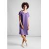 Jerseykleid STREET ONE, Damen, Gr. 42, EURO-Größen, lila (bellflower lila), Jersey, 95% Viskose, 5% Elasthan, unifarben, casual, gerade kniefrei, Rundhals, Kurzarm Bündchen, Kleider, aus Viskose