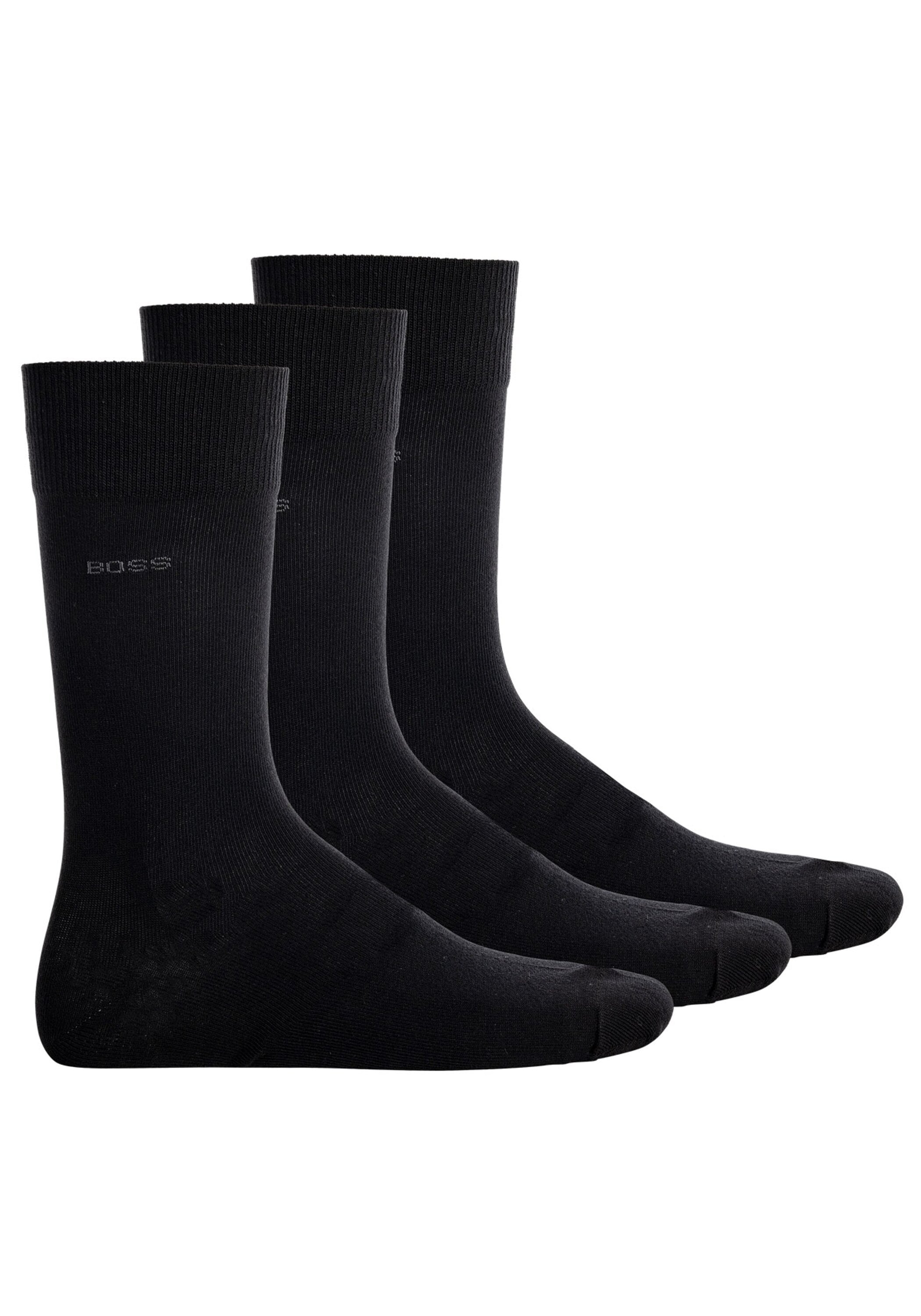 Kurzsocken BOSS "Socken 3er Pack", Herren, Gr. 43-46, schwarz, Obermaterial: 75% Baumwolle CO. 23% Polyamid PA. 2% Elasthan EL., Socken Image
