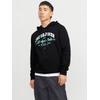 Kapuzensweatshirt JACK & JONES "JJELOGO SWEAT HOOD 2 COL 24/25 NOOS", Herren, Gr. L, schwarz (schwarz ink), angeraute Sweatware, Obermaterial: 70% Baumwolle, 30% Polyester, bedruckt, modisch, regular fit taillenbedeckt, ohne Ausschnitt, Langarm...