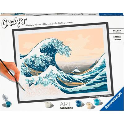 Malen nach Zahlen RAVENSBURGER "CreArt, ART Collection: Große Welle (Hokusai)", bunt, Malvorlagen, KinderB:40cm H:30cm, Made in Europe, B:40cm H:30cm