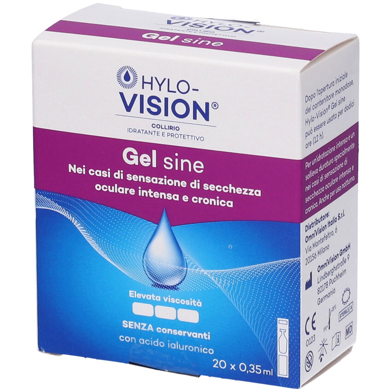 Lacrime Artificiali Hylovision Gel Sine Fm 20 Flaconcini Da 0,35 Ml 20