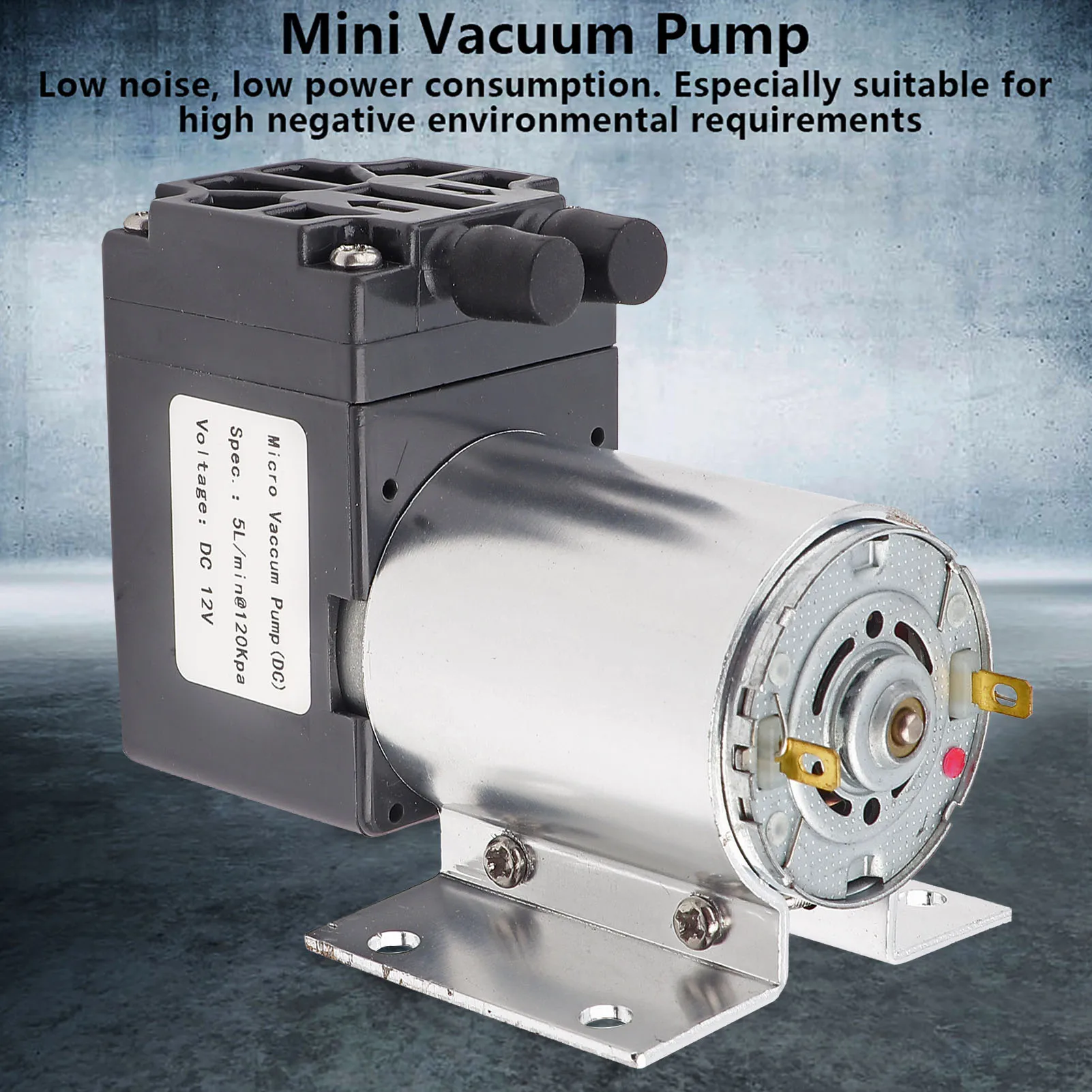 Pompa per vuoto pompa di aspirazione a pressione negativa DC 12V 5L/min 120kpa Mini pompa per vuoto aspirazione a pressione negativa pompaggio con supporto