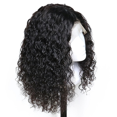 Remy Menschenhaar 13x6 Verschluss Perücke Freier Teil Brasilianisches Haar Natürlich gewellt Wasserwellen Natürlich Perücke 130% 150% 180% Haardichte mit Babyhaar 100% Jungfrau Leimlos Vorgerupft Für