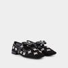 Flache Schuhe Gianni Ribbon - Versace - Leder - Schwarz