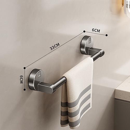 Handtuchhalter mit Saugnapf fürs Badezimmer, kein Stanzen, Handtuchstange fürs Badezimmer, Badetuch, an der Wand montiertes Lagerregal, Lagerregal Image