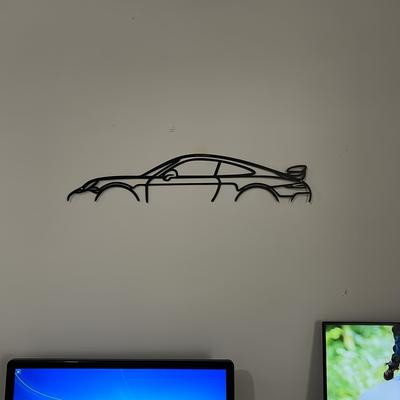 TEMU 1pc Wrought Iron Silhouette 911gt3 Sports Car , Metal Wire Home Decor Hanging Pendant