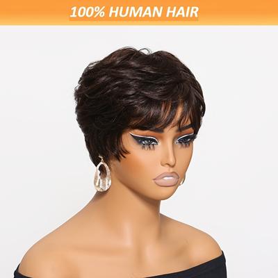 TEMU #2 6- Cut Bob Wig - , Layered For Women