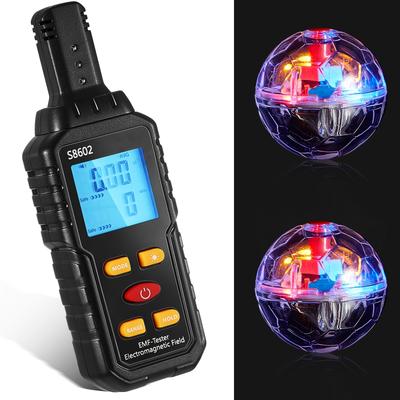 TEMU 1pc Yaomiao Emf Meter With 2 Motion-activated Light Up Cat Balls, Investigation Equipment, Emf Detector For Home, Office & Outdoor Hunting - English Language