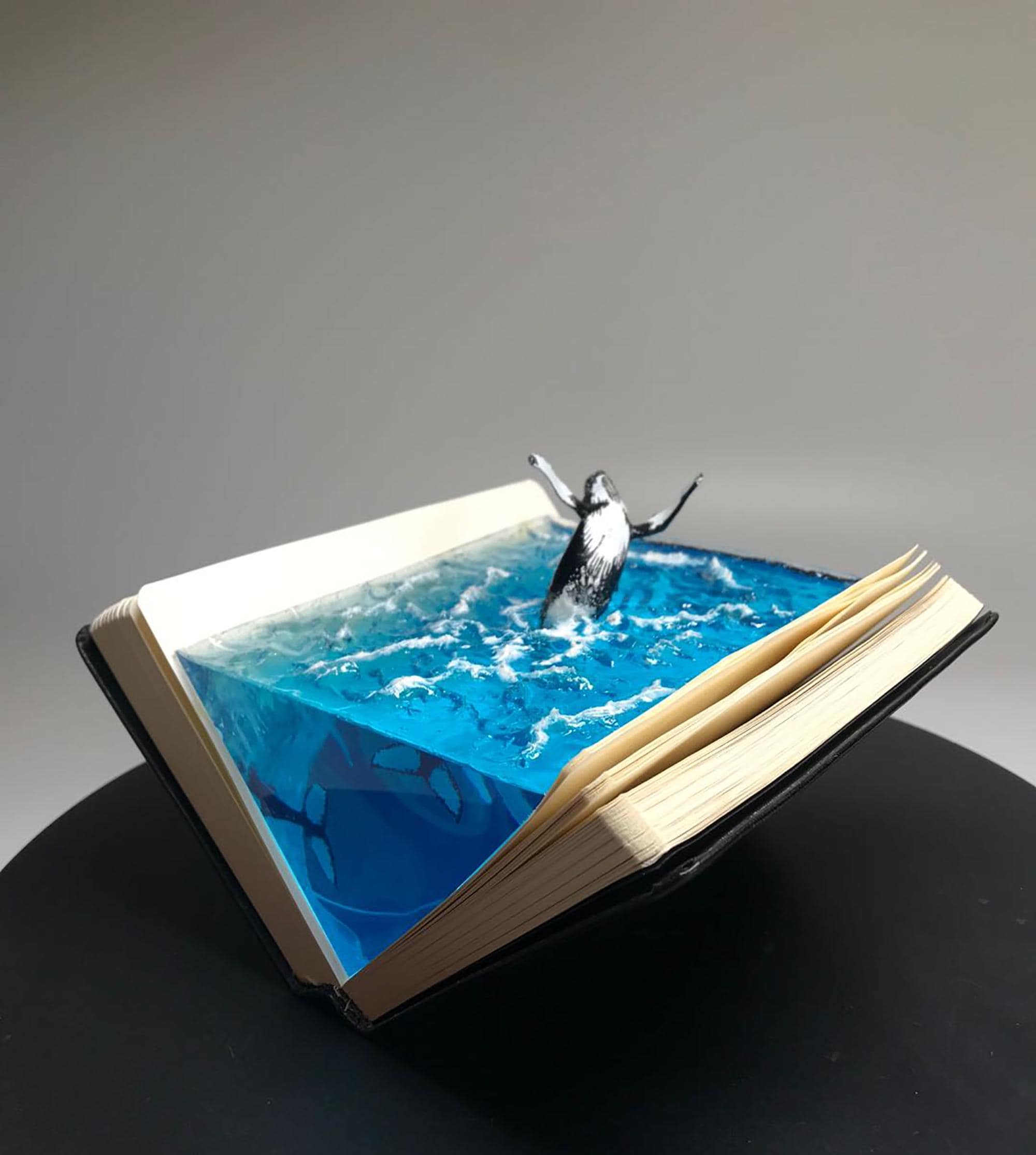 Ornamento in resina a forma di balena megattera, diorama marino, illustrazione per libro sull'oceano