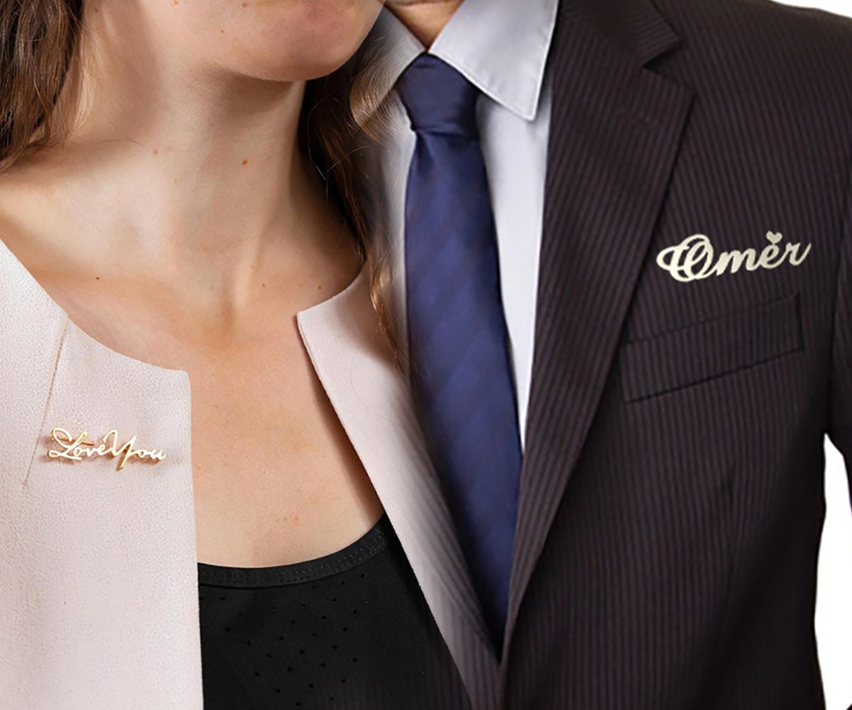 Spilla con nome personalizzato, spilla personalizzata, spilla con nome personalizzato, spilla personalizzata, spilla monogramma per abito, regalo per