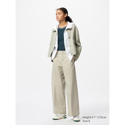 Uniqlo - Wide Chino Trousers - Green - XS