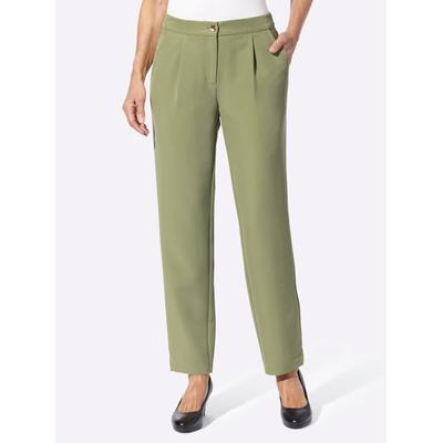 Webhose INSPIRATIONEN, Damen, Gr. 42, Normalgrößen, grün (schilf), 90% Polyester, 10% Elasthan, unifarben, lang, Hosen Image