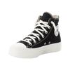 Sneaker CONVERSE "CHUCK TAYLOR ALL STAR LIFT PLATFORM EMBROIDERED CRYSTALS", Gr. 39,5, schwarz-weiß (schwarz, wintage weiß), Textil, sportlich, Schuhe