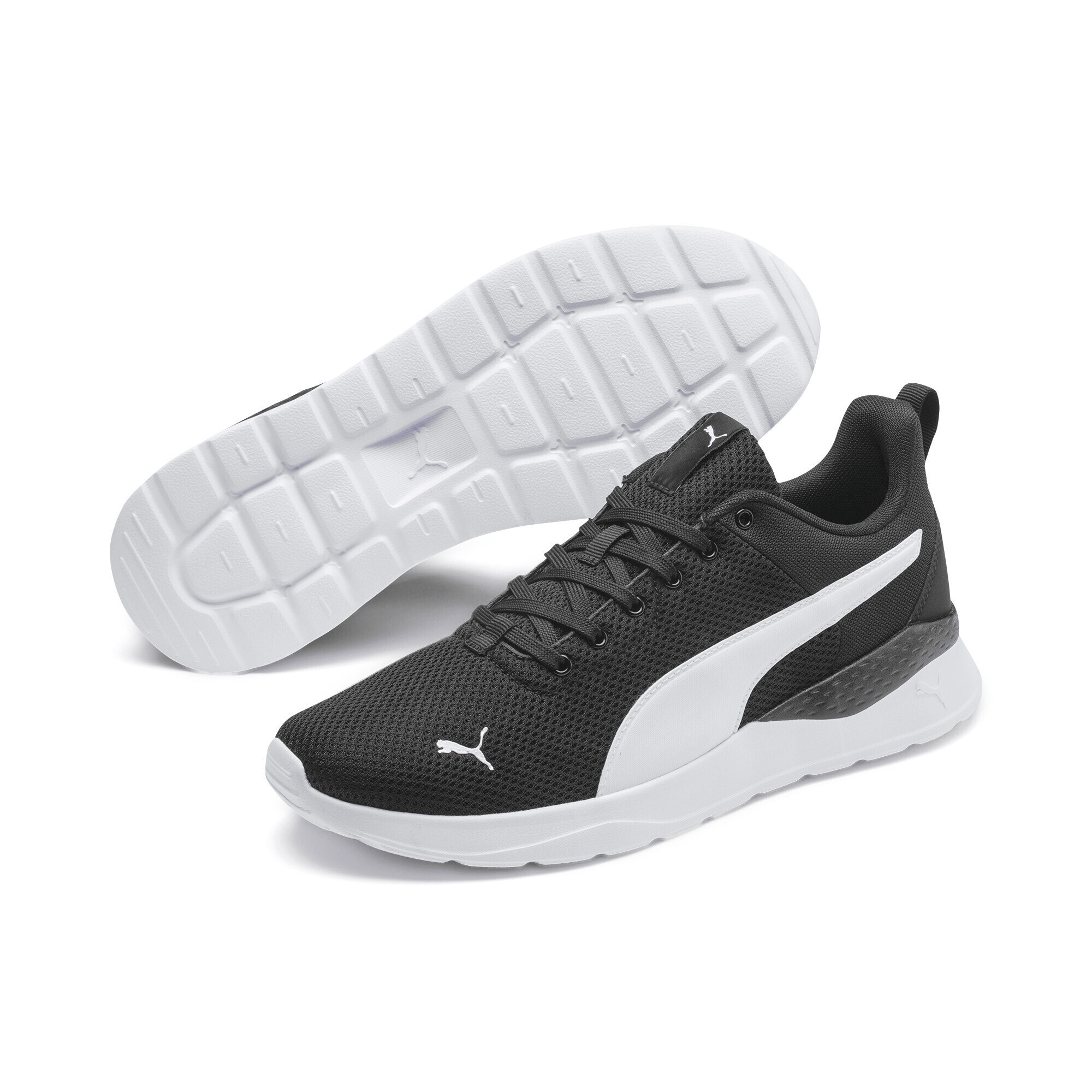 Sneaker PUMA "Anzarun Lite Sneakers Erwachsene", Herren, Gr. 47, schwarz-weiß (schwarz, weiß), Obermaterial: Synthetik, Textil; Futter: Textil; Innensohle: Textil; Laufsohle: Synthetik, Gummi, Schuhe Sneaker