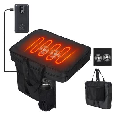 Heated Massage Seat Cushion with Adjustable Heat, Carry Handle, Cup Holder, and Secure Strap for Stadiums & Camping