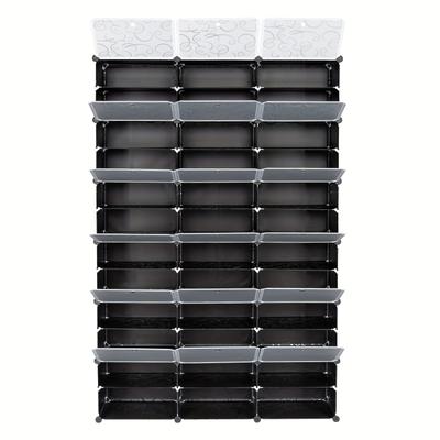 TEMU 12-tier Portable 72 Pair Shoe Rack Organizer 36 Grids Tower Shelf Storage Cabinet Stand For Heels, Boots, Slippers