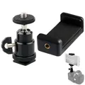 Staffa universale per supporto per telefono cellulare con clip per slitta calda con supporto monopiede per treppiede a vite 1/4 per fotocamera reflex