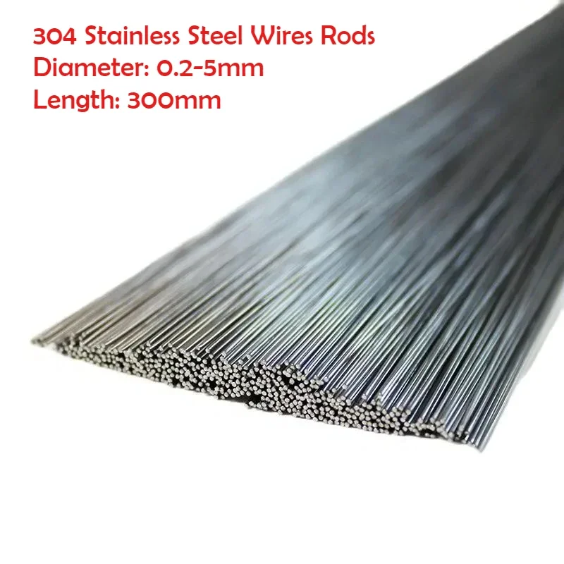 10 pezzi aste di fili in acciaio inossidabile 304 diametro dritto duro 0,2 mm 0,3 mm 0,4 mm 0,5 mm 0,6 mm 0,7 mm 0,8 mm 0,9 mm 1 mm 2 mm 3 mm 4 mm 5 mm