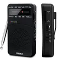 J-166 Radio portatile AM FM, radio alimentata a batteria con luce di sintonizzazione, clip posteriore, eccellente radio a transistor di ricezione FM AM
