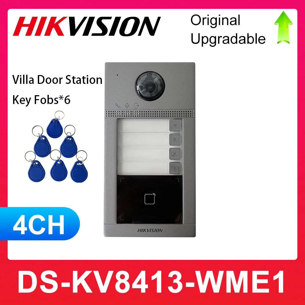 HIKVISION IP-Video-Gegensprechanlage Türstation DS-KV8113-WME1(C) Surfarce Unterputzunterstützung PoE DS-KV8213-WME1(C) DS-KV8413-WME1 C Image