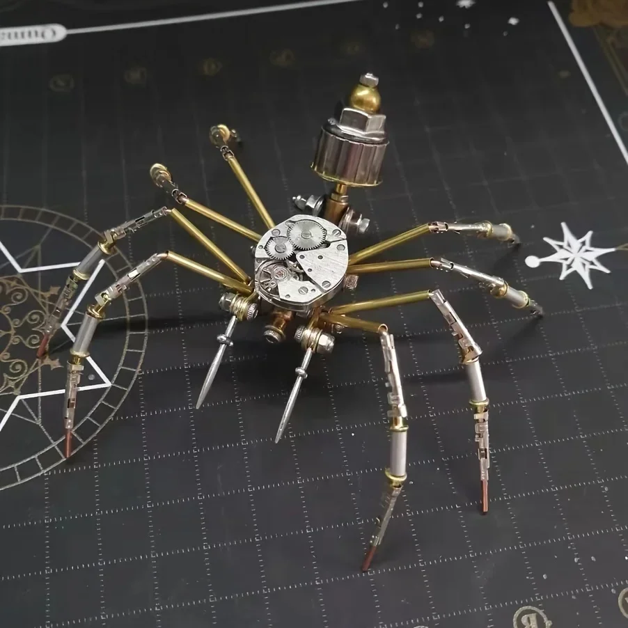 Steampunk Spider Watch Movement 3D-Metallpuzzle – DIY handgefertigter Bronzemodellbausatz, kreative Tischdekoration und entspannende Geschenke Image