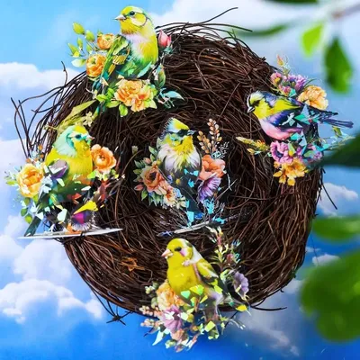 10 Stück Aufkleber Blume Vogel Licht Handbuch alberne Eule Goldfinch Roter Vogel Dekorative Materialien Zubehör Scrapbook geschnitten 117*85mm Image